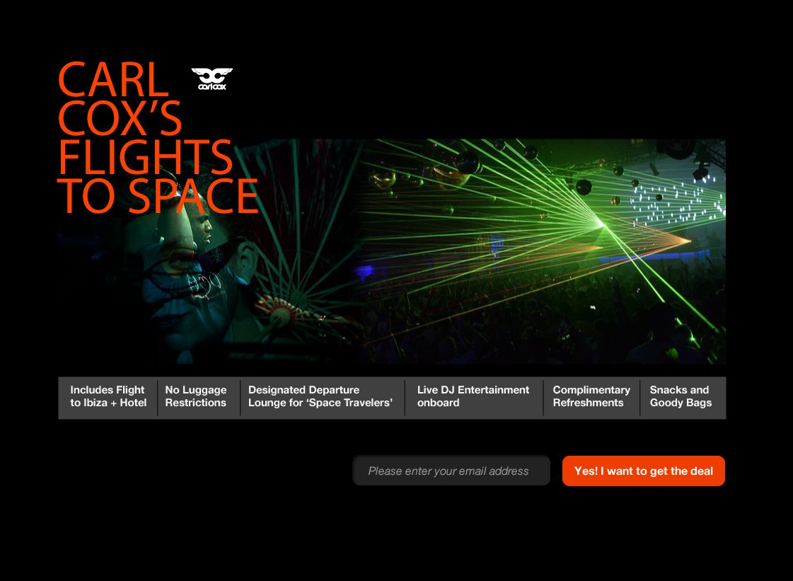 Kampagnen-Website Flights to Space